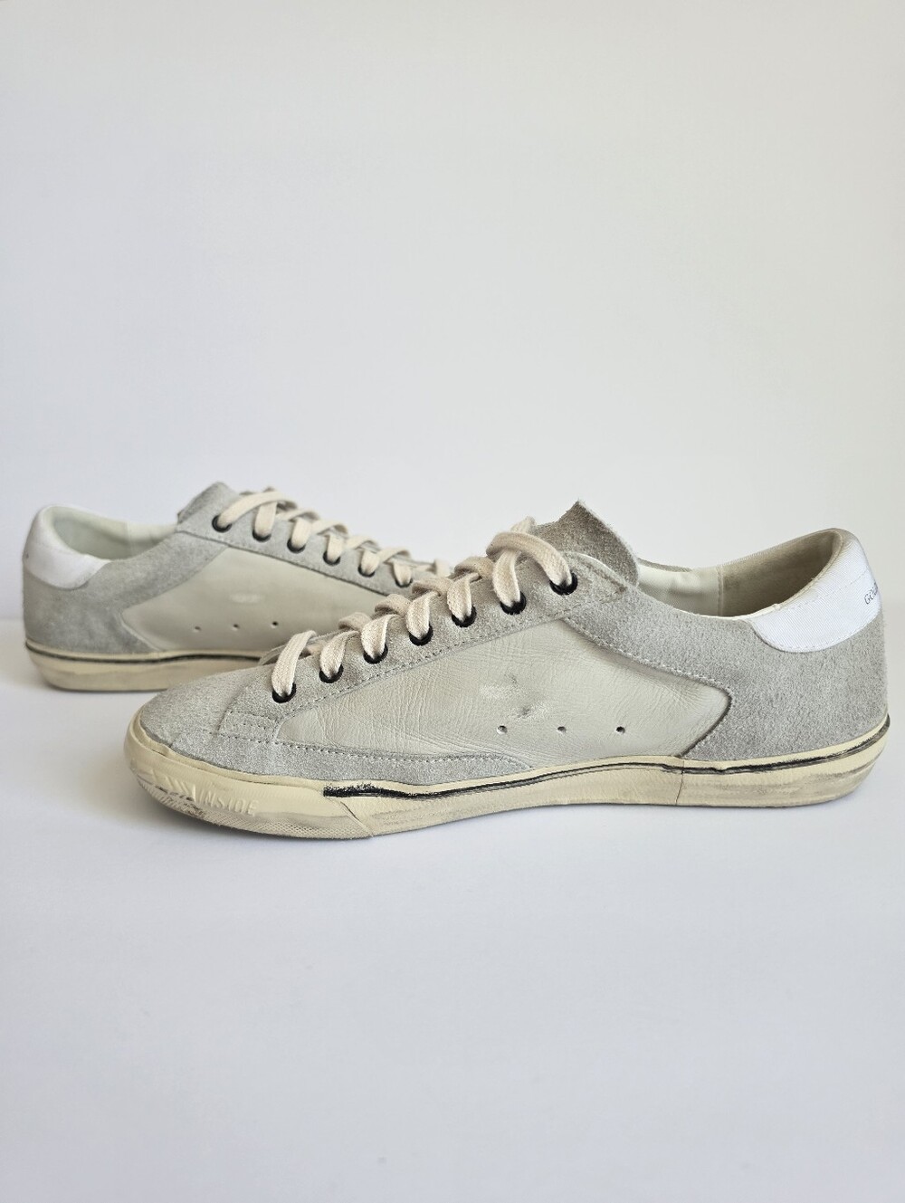 Golden Goose Superstar Black Gray Leather Sneakers Size 43 EU Men - Picture 6 of 9